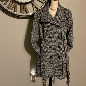 GUESS Los Angeles Pea Coat Belted Wool Blend Coat Size XL (fits like a L)